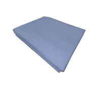 PENSIERI DELICATI Drap Housse 250 x 300 cm, Drap Dessus 2 Places en Couleur Unie 100% Coton, fabriqué en Italie, Couleur Bleu Clair