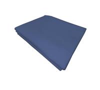 PENSIERI DELICATI Drap Housse 250 x 300 cm, Drap Dessus 2 Places en Couleur Unie 100% Coton, fabriqué en Italie, Couleur Bleu