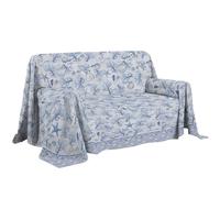 PENSIERI DELICATI Housse de canapé 180 x 290 cm, fabriquée en Italie, 100% Pur Coton, Motif Bleu Marine, idéale comme Couvre-Meubles, canapé ou Couvre-lit d'été (lit 1 Place)