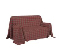 PENSIERI DELICATI Housse de canapé 180 x 290 cm, fabriquée en Italie, Drap Housse 100% Coton Pur, Motif Tartan Rouge, idéal comme Drap d'ameublement, protège-canapé ou Couvre-lit d'été (1 Place)