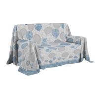 PENSIERI DELICATI Housse de canapé 250 x 290 cm, fabriquée en Italie, 100% Coton Pur, Motif Ballons Bleus, idéale comme Drap d'ameublement, protège-canapé ou Couvre-lit d'été (2 Places)