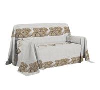 PENSIERI DELICATI Housse de canapé 250 x 290 cm, fabriquée en Italie, Drap Housse 100% Coton Pur, Motif oursons Beige, idéal comme Drap d'ameublement, protège-canapé ou Couvre-lit d'été (2 Places)