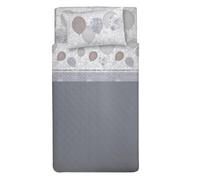 PENSIERI DELICATI Parure de lit 1 Place et demie 100% Coton, Parure de lit 1 Place et demie 120 x 200 cm, avec Drap Plat, Dessus et 1 taie d'oreiller, fabriquée en Italie, Motif Ballons Beiges