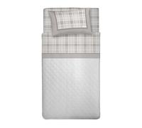 PENSIERI DELICATI Parure de lit 1 Place et demie, Flanelle 100% Coton Chaud et Doux, Parure de lit 120 x 200 cm, Comprend Drap Plat, Dessus et 1 taie d'oreiller, fabriquée en Italie, Turin Beige