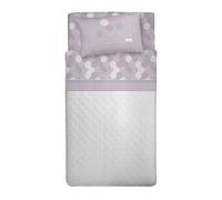 PENSIERI DELICATI Parure de lit 1 Place et demie, Flanelle 100% Coton Chaud et Doux, Parure de lit 120 x 200 cm, avec Drap Plat, Dessus et 1 taie d'oreiller, fabriquée en Italie, Bologne Rose