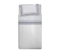 PENSIERI DELICATI Parure de lit 1 Place et demie, Flanelle 100% Coton Chaud et Doux, Parure de lit 120 x 200 cm, avec Drap Plat, Dessus et 1 taie d'oreiller, fabriquée en Italie, 30101 Dublin Gris