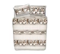 PENSIERI DELICATI Parure de lit 2 Places 100% Coton, avec Housse de Couette 250 x 200 cm et 2 taies d'oreiller 52 x 82 cm, fabriquée en Italie, Housse de Couette Lavable en Machine à 40 °, Motif