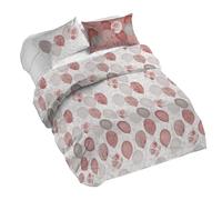 PENSIERI DELICATI Parure de lit Double 100% Coton, avec Housse de Couette 250 x 200 cm et 2 taies d'oreiller 52 x 82 cm, fabriquée en Italie, Housse de Couette Lavable en Machine à 40 °, Motif
