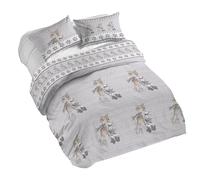 PENSIERI DELICATI Parure de lit Double 100% Coton, avec Housse de Couette 250 x 200 cm et 2 taies d'oreiller 52 x 82 cm, fabriquée en Italie, Housse de Couette Lavable en Machine à 40 °, Fantaisie