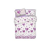 PENSIERI DELICATI Parure de lit Double 100% Coton, avec Housse de Couette 250 x 200 cm et 2 taies d'oreiller 52 x 82 cm, fabriquée en Italie, Housse de Couette Lavable en Machine à 40 °, Fantaisie