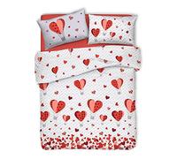 PENSIERI DELICATI Parure de lit Double 100% Coton, avec Housse de Couette 250 x 200 cm et 2 taies d'oreiller 52 x 82 cm, fabriquée en Italie, Housse de Couette Lavable en Machine à 40 °, Fantaisie