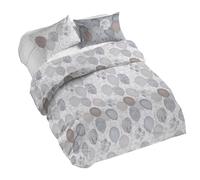 PENSIERI DELICATI Parure de lit Double 100% Coton, avec Housse de Couette 250 x 200 cm et 2 taies d'oreiller 52 x 82 cm, fabriquée en Italie, Housse de Couette Lavable en Machine à 40 °, Motif