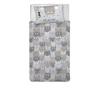 PENSIERI DELICATI Parure de lit Simple 100% Coton, avec Housse de Couette 1 550 x 200 cm et 1 taie d'oreiller 52 x 82 cm, fabriquée en Italie, Housse de Couette Lavable en Machine à 40 °, Fantaisie