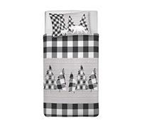 PENSIERI DELICATI Parure de lit Simple 100% Coton, avec Sac 155 x 200 cm et 1 taie d'oreiller 52 x 82 cm, fabriquée en Italie, Housse de Couette Lavable en Machine à 40 °, Fantaisie Canada Blanc