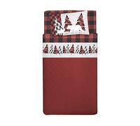 PENSIERI DELICATI Parure de lit Simple 100% Coton, Parure de lit Simple 90 x 200 cm, avec Drap Plat, Drap et 1 taie d'oreiller, fabriquée en Italie, Motif Canada Rouge