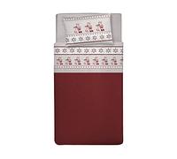 PENSIERI DELICATI Parure de lit Simple, Flanelle 100% Coton Chaud et Doux, Parure de lit 1 Place 90 x 200 cm, avec Drap Plat, Dessus et 1 taie d'oreiller, fabriquée en Italie, Motif Renne Rouge