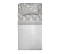 PENSIERI DELICATI Parure de lit Simple, Flanelle 100% Coton Chaud et Doux, Parure de lit 1 Place 90 x 200 cm, avec Drap Plat, Dessus et 1 taie d'oreiller, fabriquée en Italie, Bologne Beige