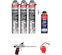 Pensil Kit de calfeutrage avec pistolet | 3 bombes de mousse expansive EasySpray 700 ml, 1 nettoyant de mousse 500 ml, 1 embout de nettoyage
