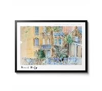 Pension Sévigné à Nice par Raoul Dufy Impression aquarelle vintage fauviste paysage palmier ville méditerranéenne Art, archivage mat, A3 (encadré) - 42 x 29,7 cm