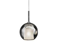 PENTA LIGHT lampe à suspension GLO (Grand Ø 38 cm / Argent miroir - verre et métal)