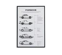 PENTAB Poster de la série Porsche 911 Supercar - Impression sur toile murale moderne pour chambre à coucher - 40 x 60 cm
