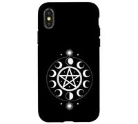 Pentacle Phases de Lune - Symbole Minimaliste Wiccan et Occulte Coque pour iPhone X/XS