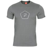 Pentagon Ageron Pentagone Forme Logo T-shirt Sport Hommes Tee Coton Loup Gris