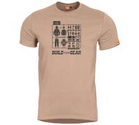 Pentagon Ageron T-shirt Build Your Gear Imprimé Hommes Haut Sport Coton Khaki