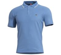 Pentagon Aniketos Polo T-Shirt Stripes Hommes Poids léger Respirant Dawn Blue