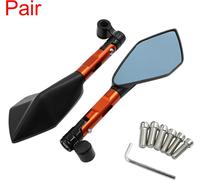 Pentagonal Poignée Orange paire Rétroviseur universel Pour Moto Scooter