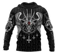 Pentagram 3D Print Hoodies Gothic Satan Sweatshirts Hommes Printemps Brand Hoodie Hip Hop Sweat à capuche Homme Hoody
