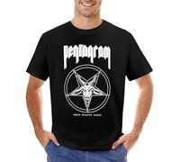 Pentagram Band Unisex T-Shirt Graphic Printed Tee Mens Black Shirt L