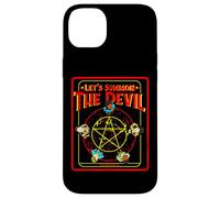 Pentagram Let's Summon The Devil, Humour Noir satanique rétro Coque pour iPhone 14 Plus