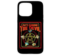 Pentagram Let's Summon The Devil, Humour Noir satanique rétro Coque pour iPhone 15 Pro Max
