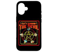 Pentagram Let's Summon The Devil, Humour Noir satanique rétro Coque pour iPhone 16