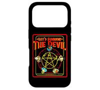 Pentagram Let's Summon The Devil, Humour Noir satanique rétro Coque pour iPhone 17 Pro