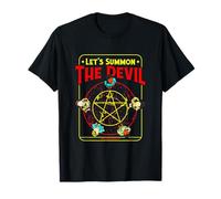 Pentagram Let's Summon The Devil, humour noir satanique rétro T-Shirt