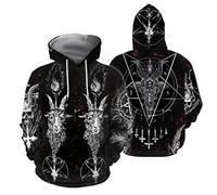 Pentagramme 3D Print Hoodies Gothique Satan Sweatshirts Hommes Printemps Marque Sweat à capuche Hip Hop Sweat à capuche pour homme
