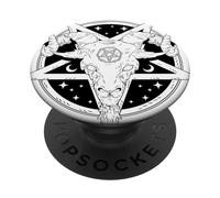 Pentagramme Baphomet Tête de chèvre Satan Sorcellerie Métal PopSockets PopGrip Adhésif