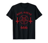 Pentagramme Satanique Rouge sang 666 Croix à l'envers T-Shirt