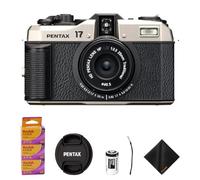 Pentax Appareil photo compact 17 avec format demi-cadre, objectif 25 mm F3.5, manuel ISO 50-3200, mise au point 6 zones, comprend un rouleau de film négatif Kodak Gold 200 couleurs de 35 mm (lot de 3)