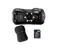 Pentax - Kit photo personnalisé Compact étanche WG-90 Noir avec étui et SD 8 Go