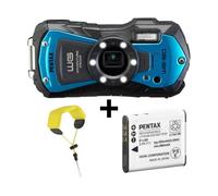 Pentax WG-90 kit avec batterie D-Li92 et dragonne - Bleu