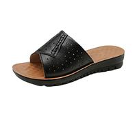 Pente inférieure épaisse et mode à l'extérieur portant bout ouvert tête carrée drags à froid chaussures pour femmes tissu denim coréen talons hauts sandales plates taille 8, Noir , 37 EU