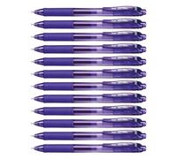 Pentel 0.5mm EnerGel-X Retractable Liquid Gel Pen with Needle Tip and Violet Ink, Box of 12 (BLN105-V)