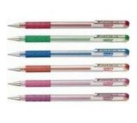Pentel 0.8mm Tip Hybrid Gel Metallic Ink Pen with Comfortable Finger Grip - Silver