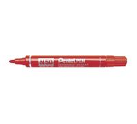 Pentel Marqueur permanent N50 – pointe ogive, trait 1,5 mm – Rouge