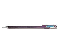 Pentel 23-k110 Dual métallique Hybrid Dual métallique Roller encre gel, Gel, 1 pièce, brillant 2 effets de couleurs différentes sur papier clair/foncé 0,5mm violett/met. blau