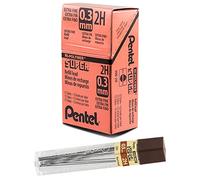 Pentel 300-2H Lot de 12 Etuis de 12 mines 0,3mm 2H pour porte-mines