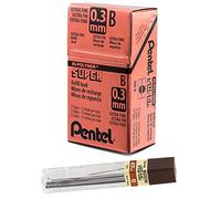 Pentel 300-B Lot de 12 Etuis de 12 mines 0,3mm B pour porte-mines